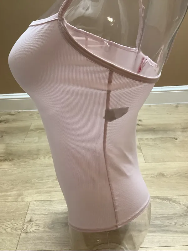 SPANX Size Medium Light Pink Cami Ribbed Bodysuit. Preloved - Image 4