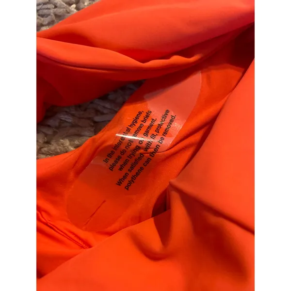 QUINCE High Rise Bikini Bottom Sunset Orange NWT Sz Large L SLOW FASHION - Image 5