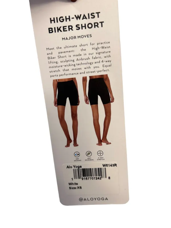 Alo 7" HIGH-WAIST BIKER SHORT White Size XS NWT - Image 5