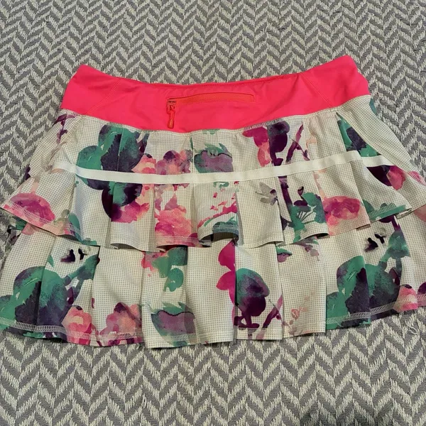 Lululemon Run: PACE SETTER SKIRT Lined Tennis Golf Shorts Blurred Blossom 6 - Image 9