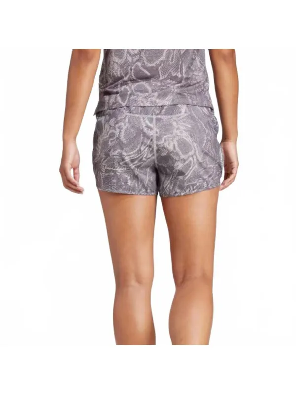 Adidas Own the Run Excite Allover Print AEROREADY Shorts WONDER BEIGE 3" Large - Image 2