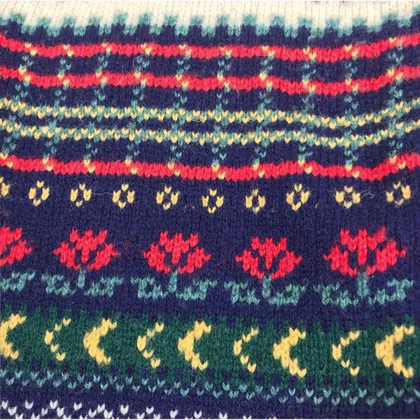 EDINBURGH Lambswool Cardigan Sz M VTG 80's Oversize Holiday Cozy Made Scotland - Image 8