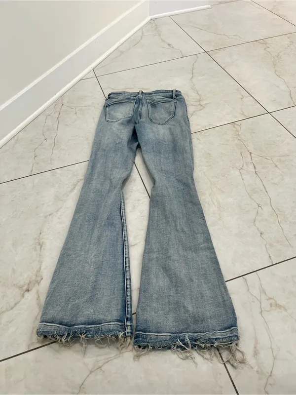 Altar'd State Blue Distressed Mid Rise Stretch Flare Jeans Size 7/27 - Image 7