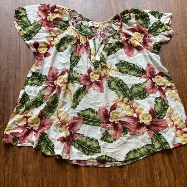 Show me‎ your Mumu flowy Hawaiian blouse size small - Image 5
