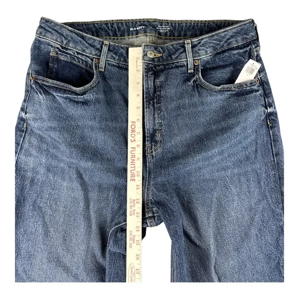 Old Navy Sky-Hi Wide Leg Extra High Rise Jeans Medium Wash Blue Size 16 NWT Boho - Image 5