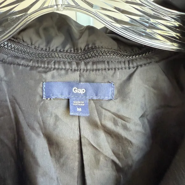 Gap sz M black 100% cotton hooded jacket‎ - Image 6