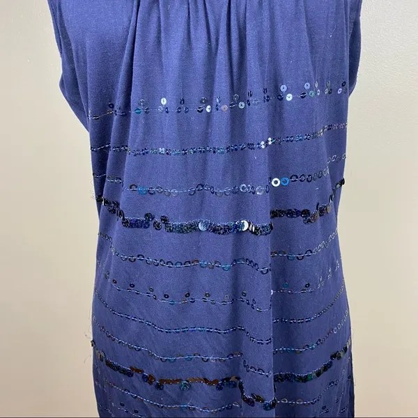 Kische black sleeveless tunic, size XL, sequins Blue - Image 2
