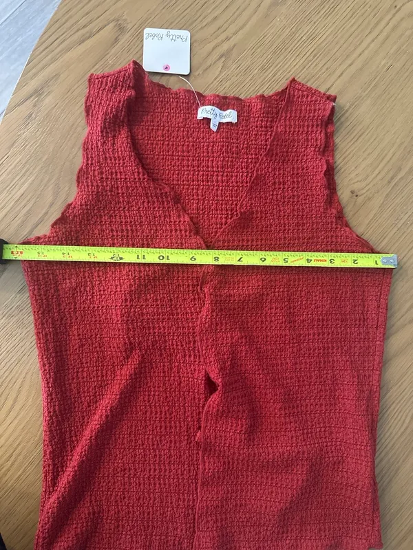 Pretty Rebel Red Tie Front Top - Image 6