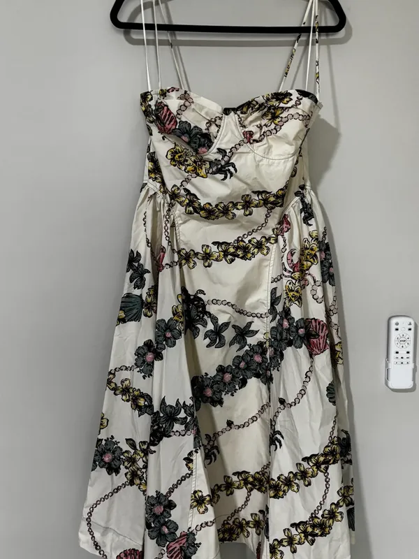 FREE PEOPLE cherish printed midi dress in ivory combo size large - Image 3