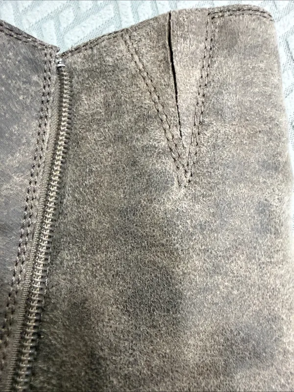 Fergalicious Taupe Suede Over-the-Knee Woven-Panel Boots Size 7.5 - Image 10