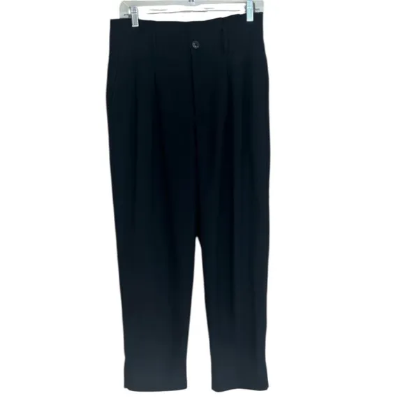 Madewell Drapey Paperbag Business Casual Black High Rise Waist Pants 6 - Image 8
