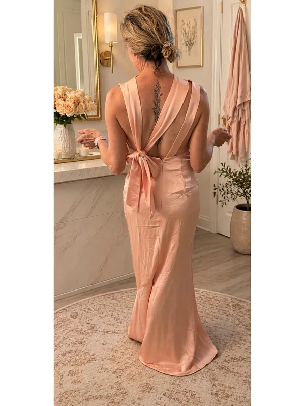 Significant Other Lana Maxi Dress in Parfait Pink, Size 4, Elegant Satin Evening - Image 6