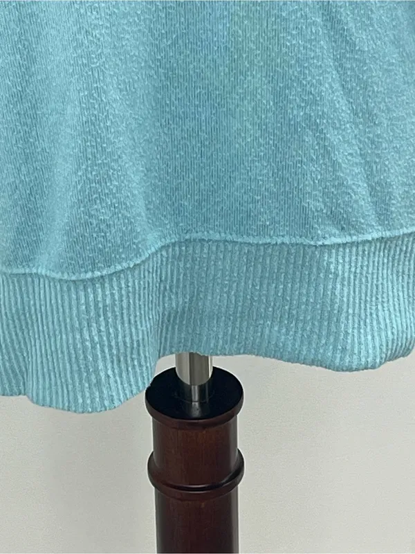 Aerie Women's Teal Blue Green Long Sleeve Oversized Slit Hem Pullover Sweater XS - Image 2
