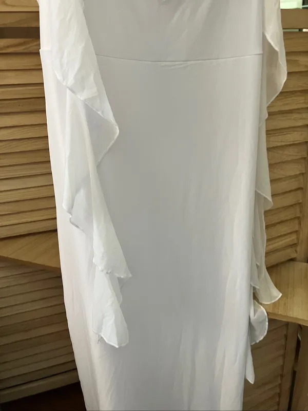 Pretty Garden White Ruffled Sleeveless Maxi Dress Large NWT - Image 8
