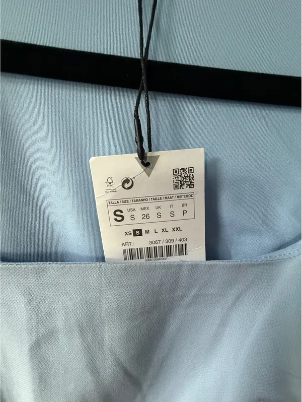 Zara Light Blue Sleeveless Bodycon Dress Size S - Image 4
