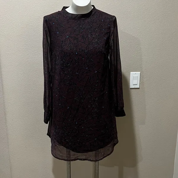 Astr burgundy floral short dress - Image 5