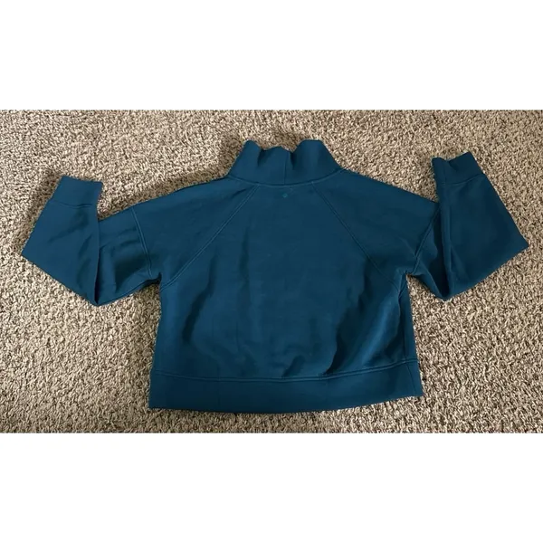 Calia Women's blue green 1/4 zip cropped‎ athletic pullover top size small - Image 9