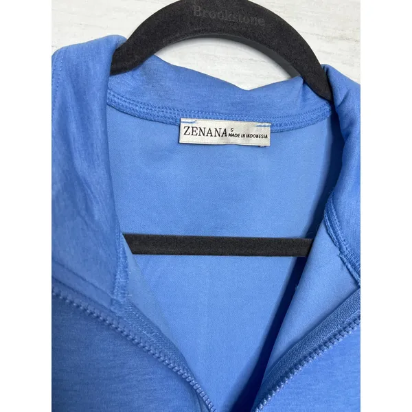 Zenana Cornflower Blue Small Half Zip Pullover Jogger Matching Set Athleisure - Image 4