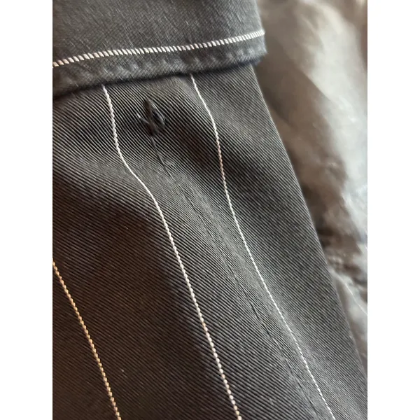 Agnona Black Pinstripe Tapered Trousers Made in Italy High Rise Dress Pants 48 - Image 6
