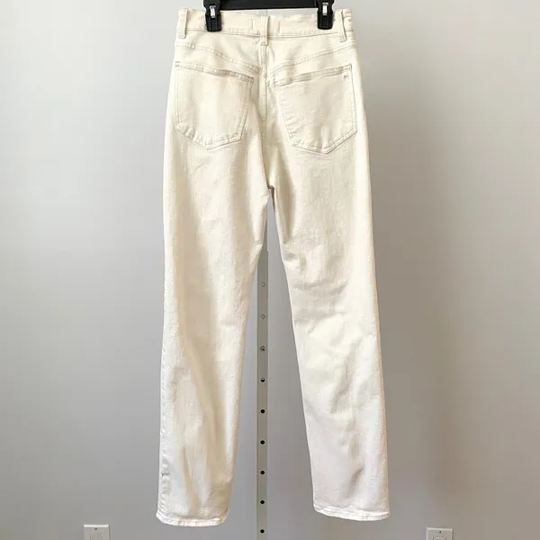 Madewell‎ sz 26 Cream 90s Straight Leg Jeans High Rise Denim Minimalist Preppy - Image 3
