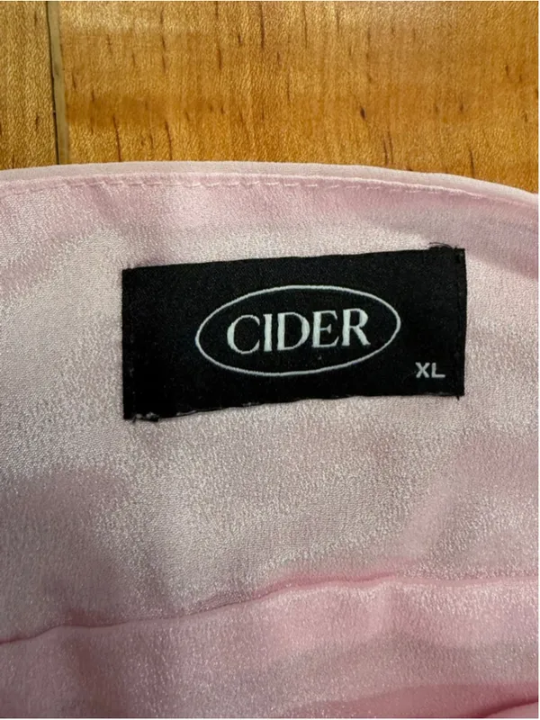 Cider Pink Ruffle Maxi Dress Chiffon Cottagecore Coquette Tie Shoulder Size XL - Image 6