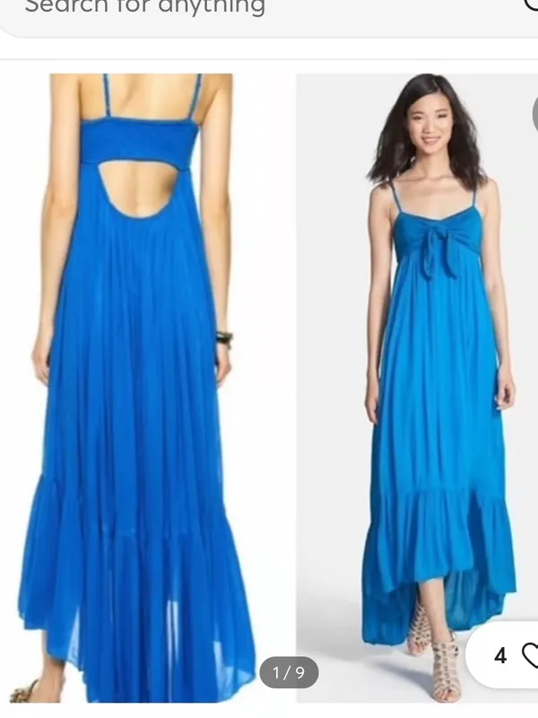 Free People Totally Tubular Open Back Cutout Maxi Dress - Mosaic Blue - Image 5