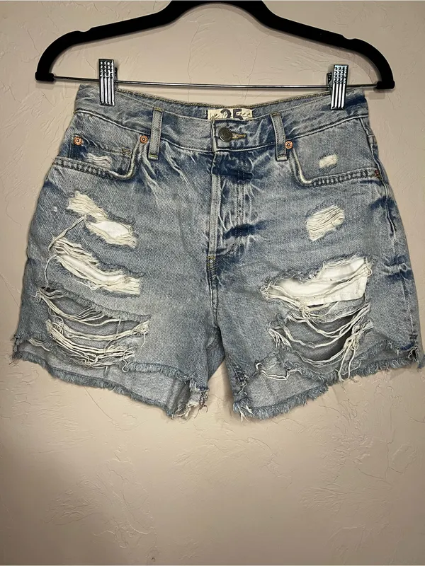 We‎ The Free Revolve Maggie Button Fly 90’s Retro Distressed Denim Shorts - Image 2