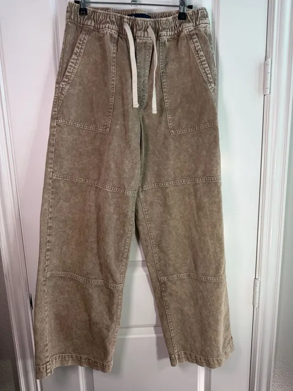 Gap High Rise Pull-On Wide-Leg Utility Jeans M - Image 3