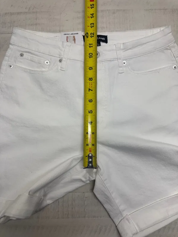 DKNY Jeans Women's Denim Bermuda Short (US, Numeric, 6, Regular, White) - Image 6