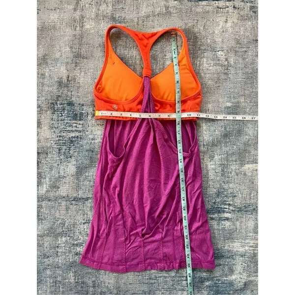 Lululemon Pink Orange Practice Freely Tank Heathered Ultra Violet Dazzling 4 - Image 5