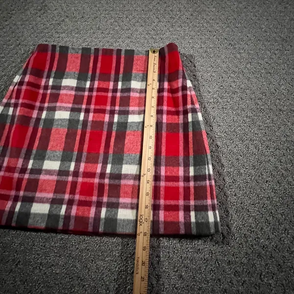 Anne Taylor LOFT Plaid Mini‎ Skirt Women 8 Red Plaid A-Line Lined Side Zip NWOT - Image 7