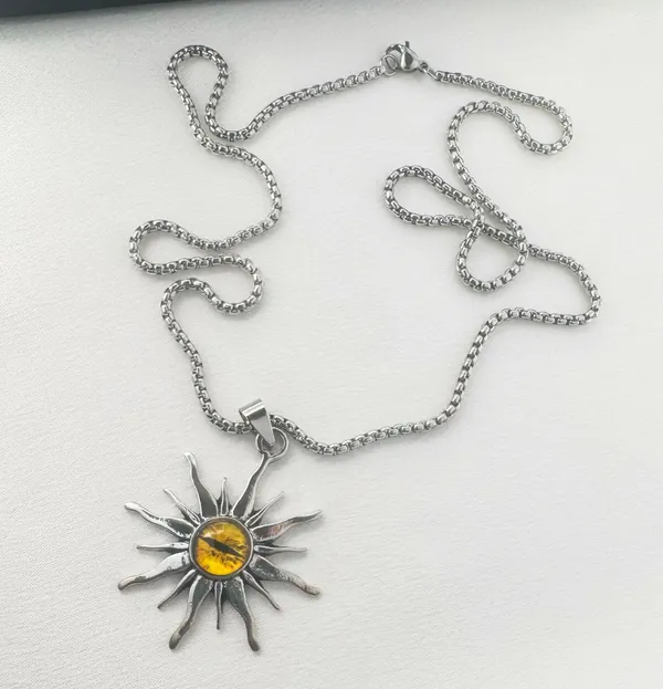 Sun Eyes Pendant Necklace for Men Women Streetwear Punk Hip Hop Unisex Style - Image 3