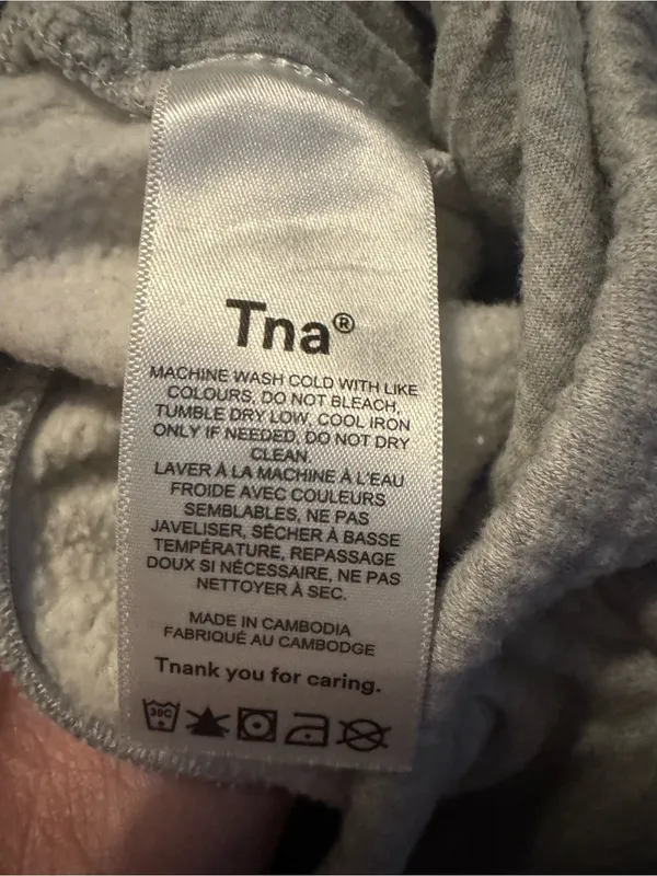 Aritzia TNA Sweatfleece Cozy Fleece Perfect Fit Sweatpants Ivory Gray XXS - Image 4