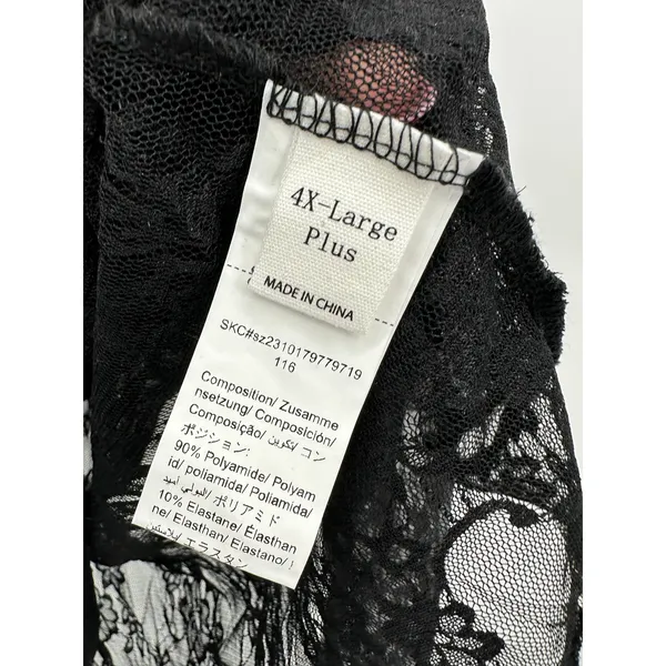 Black Lace Y2K Dark Whimsigoth Long Sleeve‎ Sz XL Layering Grunge Emo Festival - Image 5
