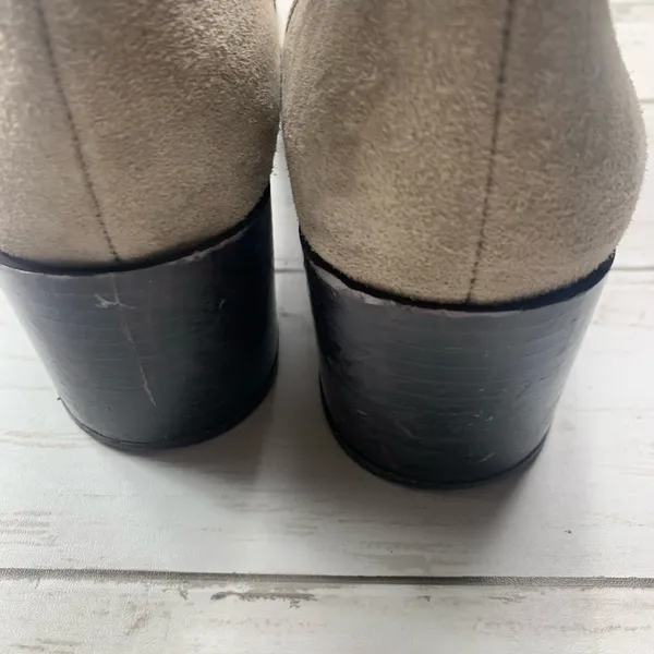 Sam Edelman Suede Ankle Boots Tan Joey Booties 6 1/2 Neutral Boho Minimalist - Image 6