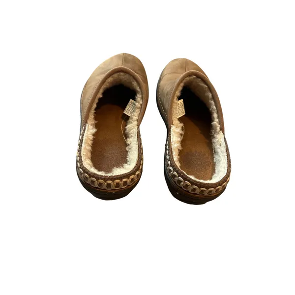 UGG Australia Womens 7 Chestnut Leather Tasman Braid Shearling Lined Clogs - Image 2