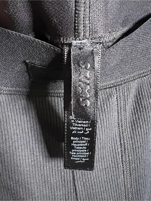 SKIMS Cotton Rib Relaxed Lounge Pants in Black. Size Medium - Image 6