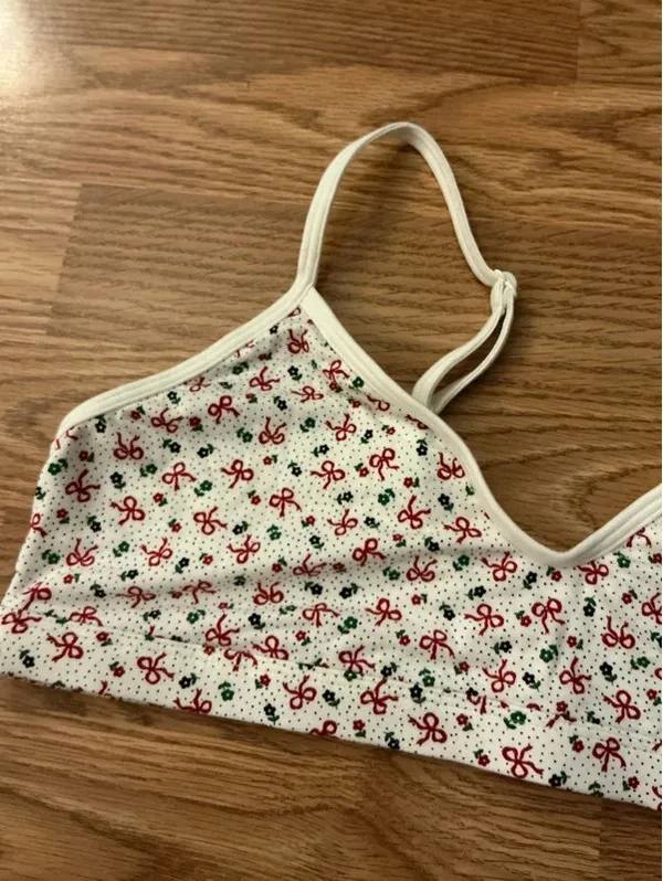 Superchill By Aerie Holiday Bows Bralette Size Large - Image 2