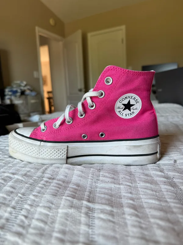 Hot Pink Platform Converse High-Top - Image 5