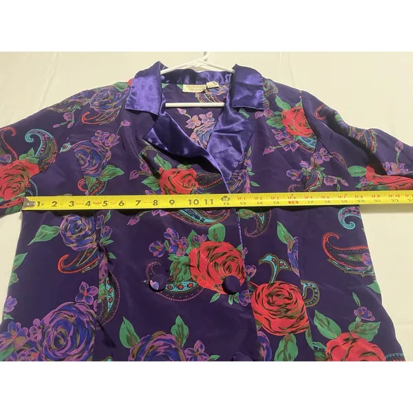 Victorias Secret SleepShirt Womens S Satin Gold Label Floral Paisley Purple - Image 4