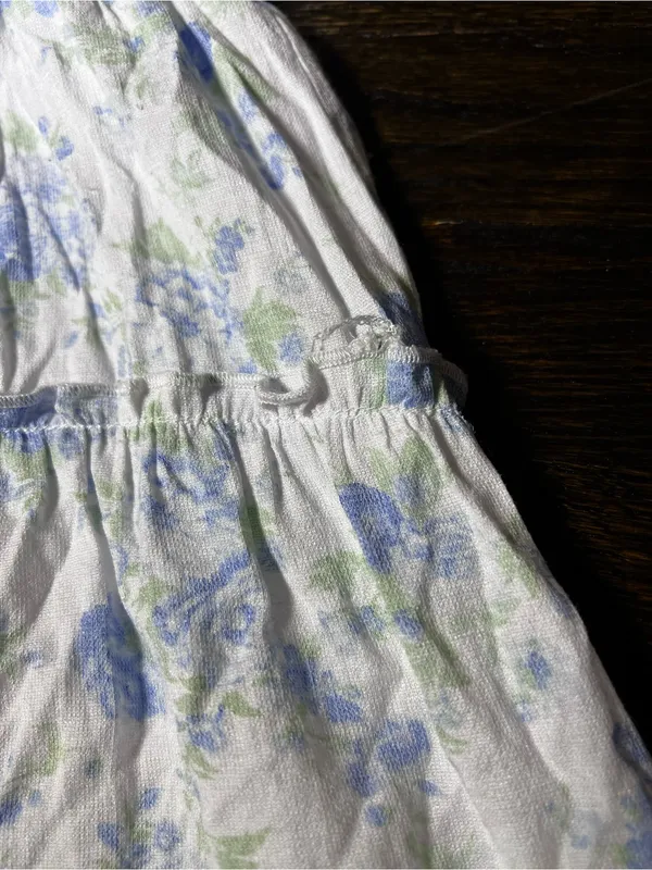 Altar’d State Vinka White and Blue Floral Lace-Up Mini Dress Lace Up Size Large - Image 9