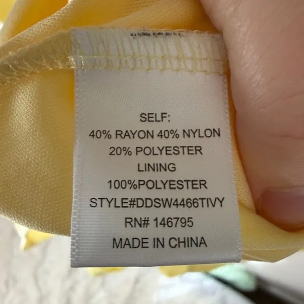 Dee Elly Yellow White Daisy Smocked Puff Sleeve Mini Babydoll Dress - Image 3