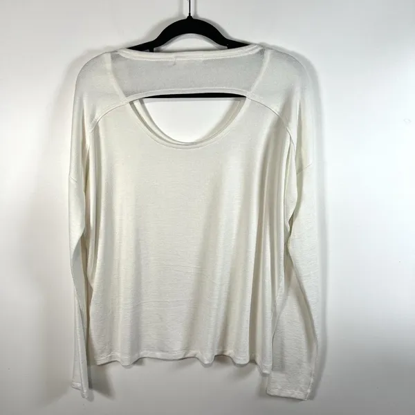Rag‎ & Bone Open Back Long Sleeve White Top Size Medium Lightweight Designer - Image 7