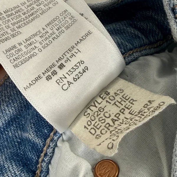 MOTHER Light Wash‎ Straight Leg Button Fly Denim Jeans Womens Size 29 High Rise - Image 12