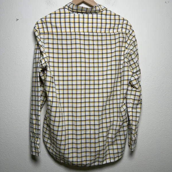 Frank‎ & Eileen Women Eileen Button Front Shirt Small Yellow Gingham Plaid Relax - Image 4