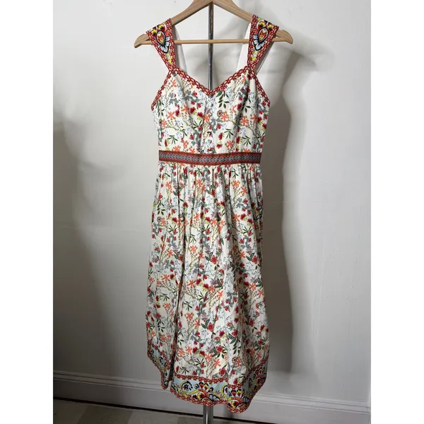 Alice + Olivia Portia Sweetheart Neck Floral Stretch Cotton Midi Dress - Image 2