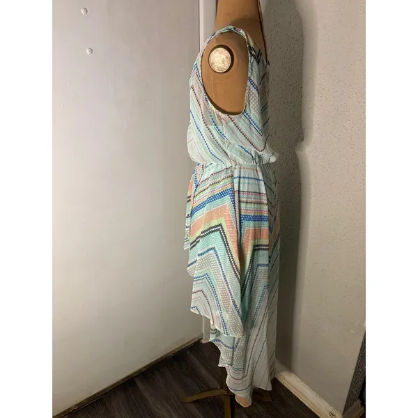 Candie's High Low Multi-Color Maxi Dress L Junior's Dopamine Boho Coconut Girl - Image 3