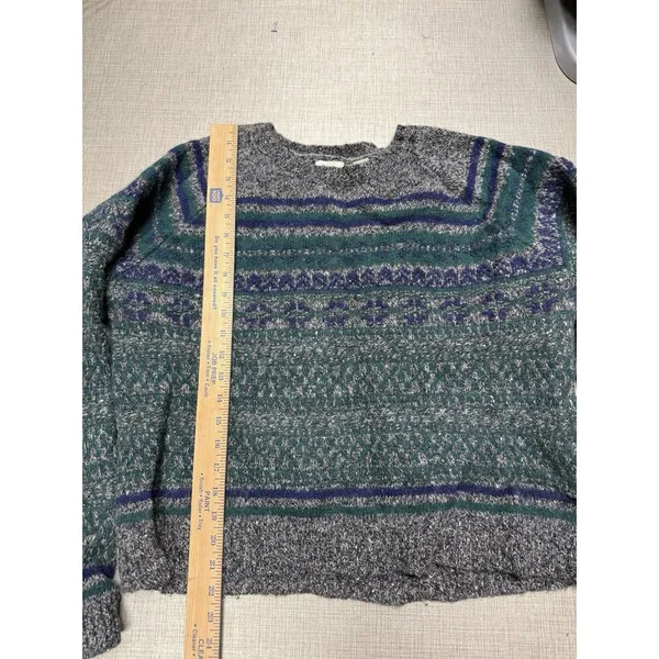 GAP 100% Wool Striped‎ Crewneck Sweater Xl Fair Isle Crop Mom Y2k - Image 5