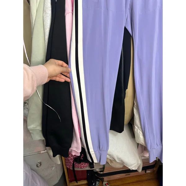 Norma Kamali x REVOLVE Side Stripe Joggers Pants Size XS‎ Violet Purple - Image 12