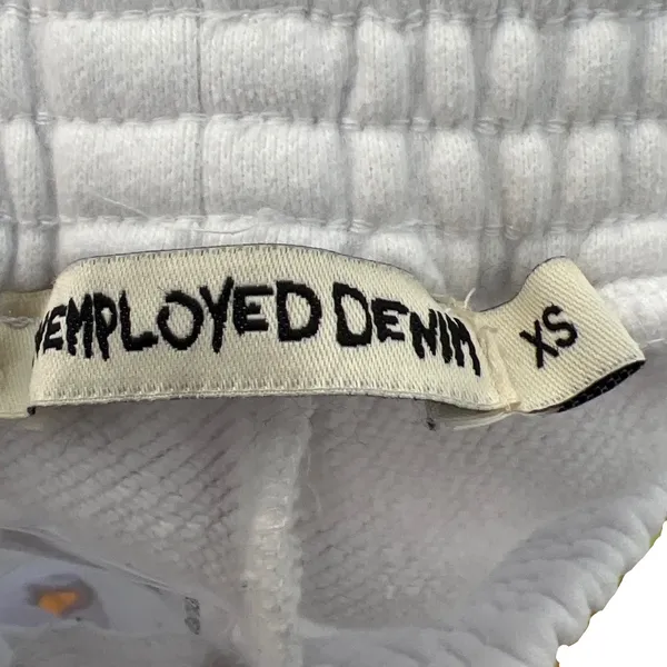 Unemployed Denim White‎ Embroidered Sweatpants XS Lightning Bolt Streetwear EUC - Image 5